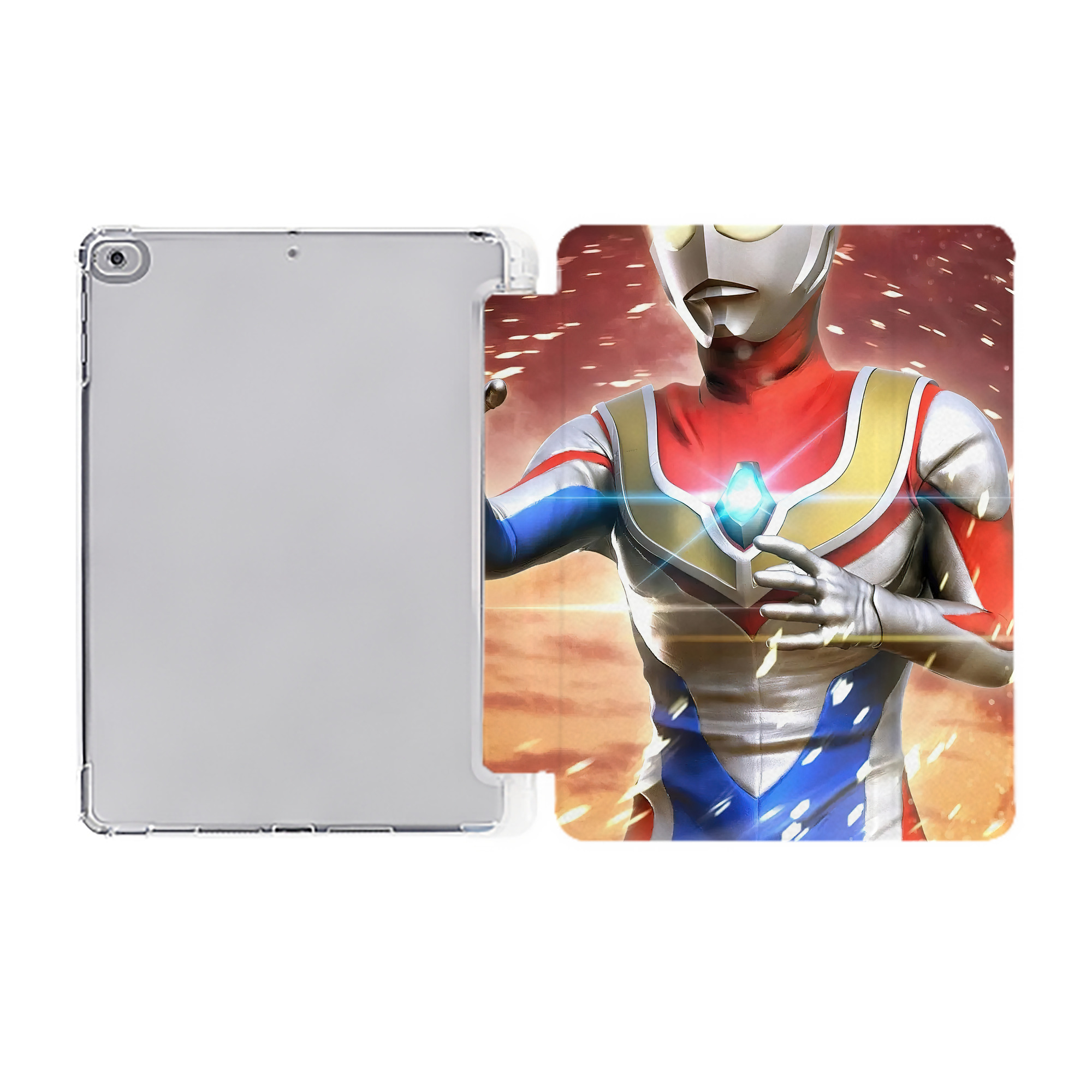 （画像用） ウルトラマン Ultraman IPad ケース ペン収納付き 三つ折りスタンド PUレザー×シリコン 対応機種9.5/10.5/10.9インチ
